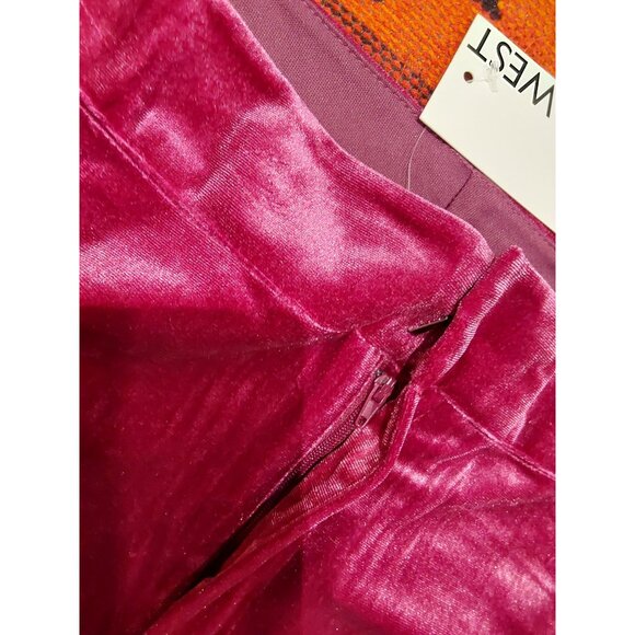 NEW Nine West Womens XXL Hot Pink Velvet Stretchy Pants With Side Zipper Closure - Picture 3 of 7